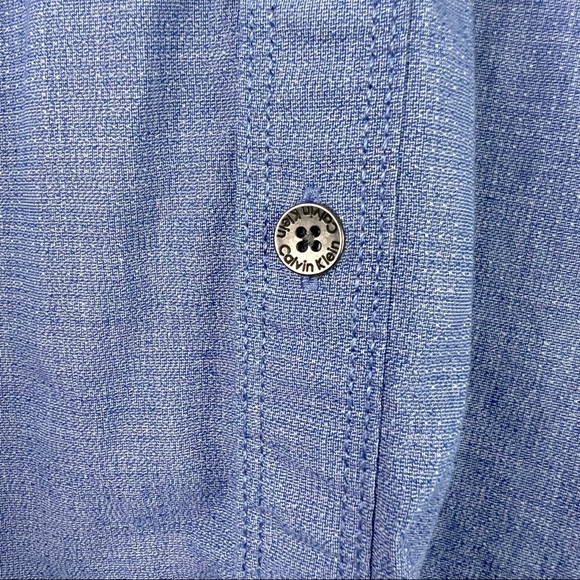 Calvin Klein Jeans Shirt Mens Size Small Denim Collar Button Down Blue Preowned - Picture 7 of 8